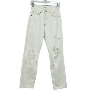 Moussy Vintage Women's‎ White Hialeah Wide Straight Jeans Size 25 Ripped